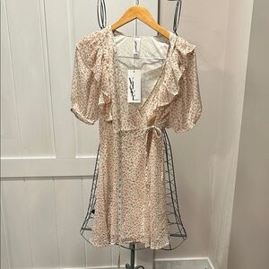 NWT Floral Wrap Midi Dress